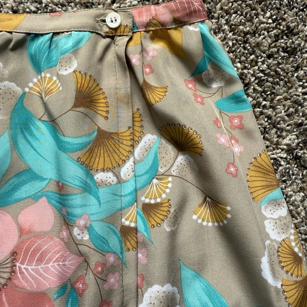 Chaus VTG 90s 2-Piece Set Blouse & Skirt Sz M‎ Floral Hawaiian Resortwear Wrap - Picture 6 of 16